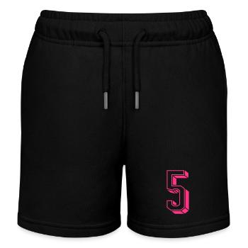 Zahl fünf - Nummer 5 pink Mädchen Trikotnummer - Kinder Organic Joggingshorts Mini Bolter von Stanley/Stella - Schwarz - Vorne
