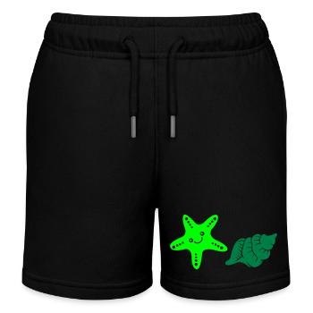 seestern muschel 1 - Kinder Organic Joggingshorts Mini Bolter von Stanley/Stella - Schwarz - Vorne