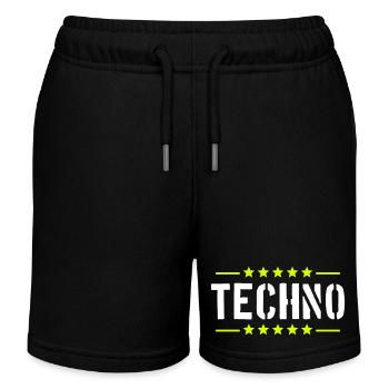 Techno Love Citation Dire Musique Fête Célébrer Logo - Short de jogging enfant bio Stanley/Stella - noir - Devant