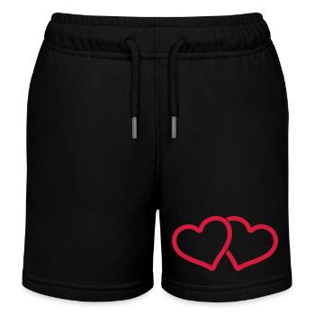 Bridal Heart Couple In Love - Kids Organic Sweat Shorts by Stanley/Stella - black - Front