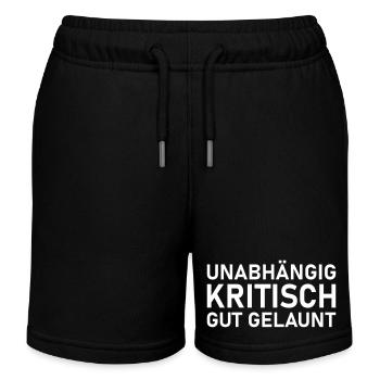 unabhaengig kritisch gutgelaunt pfad weiss - Kinder Organic Joggingshorts Mini Bolter von Stanley/Stella - Schwarz - Vorne