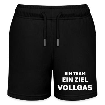 Ein Team ein Ziel Vollgas - Kinder Organic Joggingshorts Mini Bolter von Stanley/Stella - Schwarz - Vorne