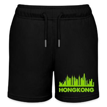Hong Kong Skyline - Kids Organic Sweat Shorts by Stanley/Stella - black - Front