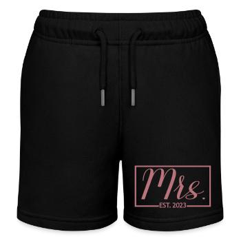 Frau Est. 2023 Verlobung Brautdusche Hochzeit - Kinder Organic Joggingshorts Mini Bolter von Stanley/Stella - Schwarz - Vorne