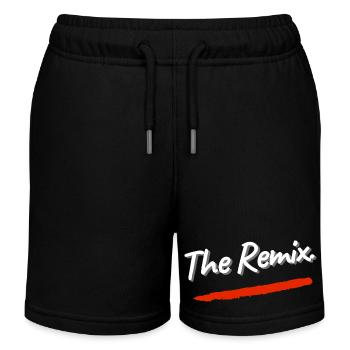 Look partenaire père-fils avec The Remix The Original - Short de jogging enfant bio Stanley/Stella - noir - Devant
