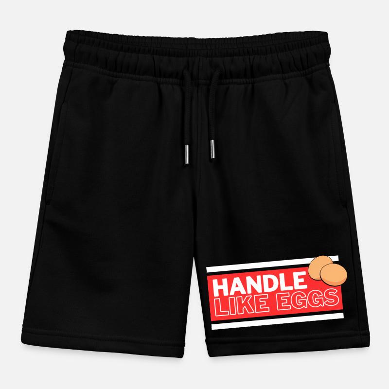 Handle like eggs Kids Organic Sweat Shorts by Stanley/Stella