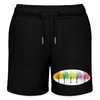 Arbres colorés Forêt d’arbres - Short de jogging enfant bio Stanley/Stella - noir - Devant