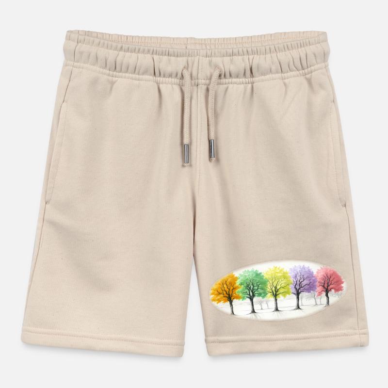 Colorful Trees Tree Forest Kids Organic Sweat Shorts by Stanley/Stella