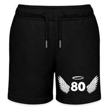 Numéro 80 ange - 80e anniversaire ailes - Short de jogging enfant bio Stanley/Stella - noir - Devant