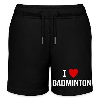 I love Badminton - Short de jogging enfant bio Stanley/Stella - noir - Devant