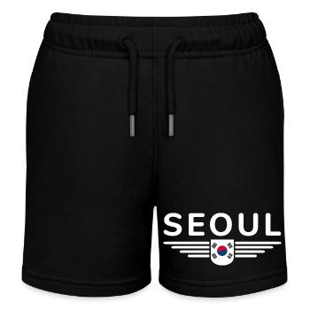 Seoul Fan T-Shirt for Korea Lovers - Kids Organic Sweat Shorts by Stanley/Stella - black - Front
