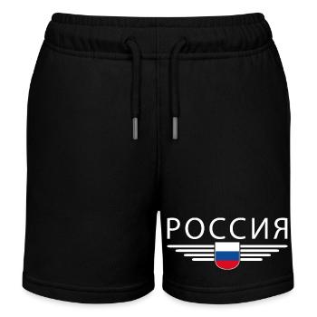 T-shirt Russie – Fierté et tradition - Short de jogging enfant bio Stanley/Stella - noir - Devant
