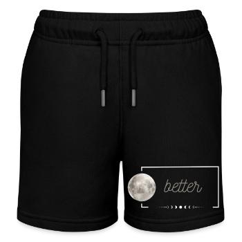 Motif du partenaire - mieux ensemble - Lune - Short de jogging enfant bio Stanley/Stella - noir - Devant