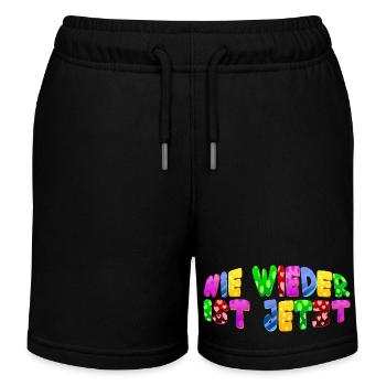 AfD stoppen gegen rechts Demokratie Vielfalt links - Kinder Organic Joggingshorts Mini Bolter von Stanley/Stella - Schwarz - Vorne