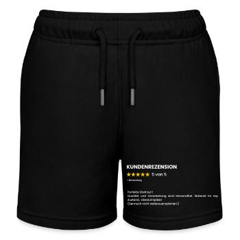 Avis clients Note Femme drôle 5 sur 5 - Short de jogging enfant bio Stanley/Stella - noir - Devant