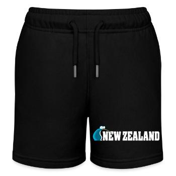 Kiwi-Vogel-Karikatur Neuseeland - Kinder Organic Joggingshorts Mini Bolter von Stanley/Stella - Schwarz - Vorne