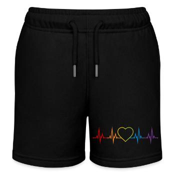 Heartbeat Heart Rainbow LGBT CSD Love Colorful - Short de jogging enfant bio Stanley/Stella - noir - Devant