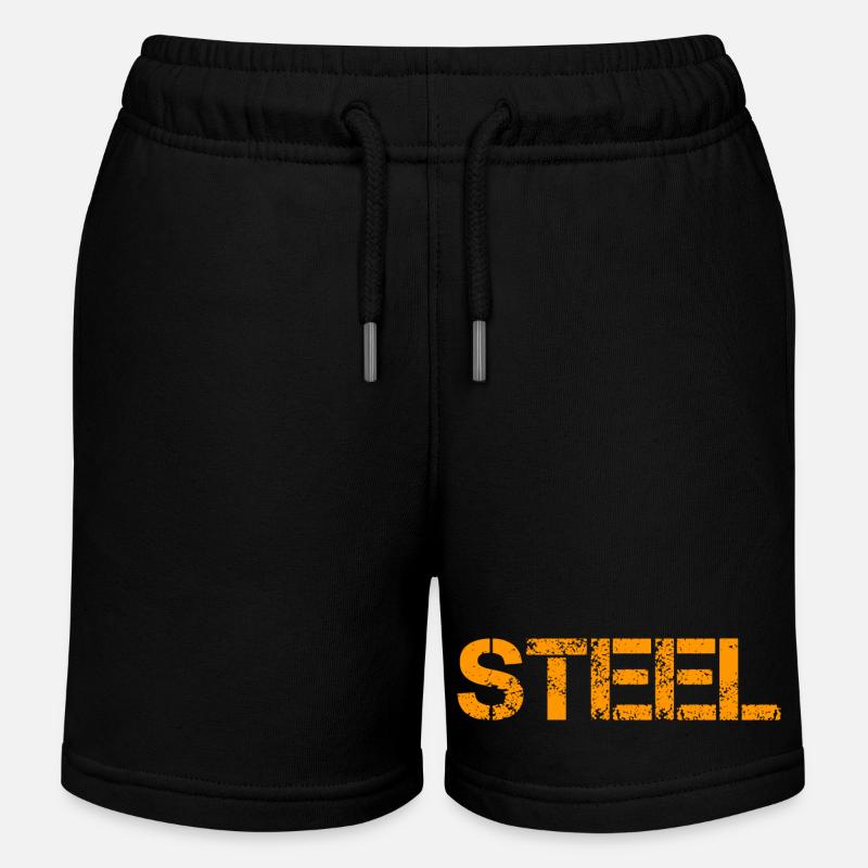 acier - Short de jogging enfant bio Stanley/Stella - noir