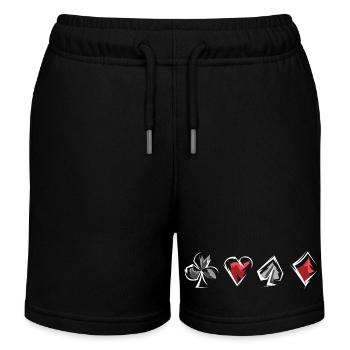 spielfarben cards symbol Herz Pik Caro Kreuz - Kinder Organic Joggingshorts Mini Bolter von Stanley/Stella - Schwarz - Vorne