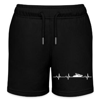 Heartbeat Motorboat - Kids Organic Sweat Shorts by Stanley/Stella - black - Front