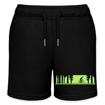 Fahrradtour Waldkette - Minimalistisches Design - Kinder Organic Joggingshorts Mini Bolter von Stanley/Stella - Schwarz - Vorne