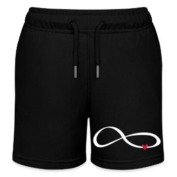 Coeur infini infini symbole cadeau amour - Short de jogging enfant bio Stanley/Stella - noir - Devant