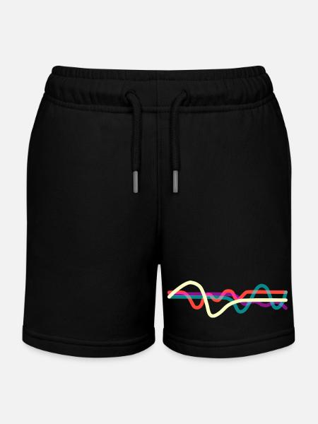 Lines - Kids Organic Sweat Shorts by Stanley/Stella - black
