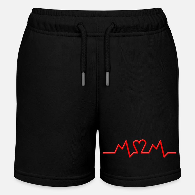 Heart Beat MOM V.2 Cadeau - Short de jogging enfant bio Stanley/Stella - noir