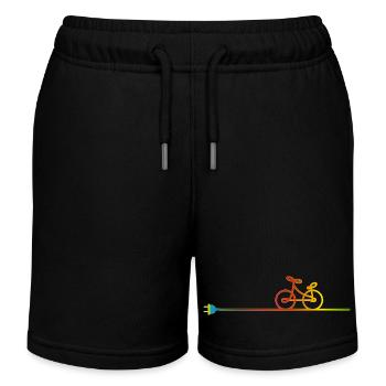 câble électrique coloré avec prise et vélo - Short de jogging enfant bio Stanley/Stella - noir - Devant