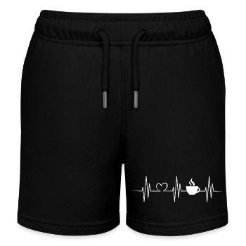 heartbeat cafe herzschlag coffee symbol - Kinder Organic Joggingshorts Mini Bolter von Stanley/Stella - Schwarz - Vorne