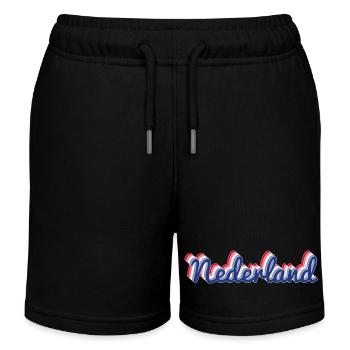 Nederland Script Flagfarben - Kinder Organic Joggingshorts Mini Bolter von Stanley/Stella - Schwarz - Vorne