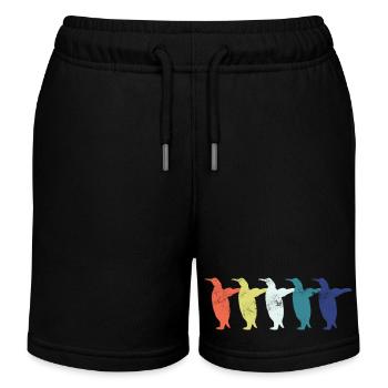 Pinguin Pinguine - Kinder Organic Joggingshorts Mini Bolter von Stanley/Stella - Schwarz - Vorne