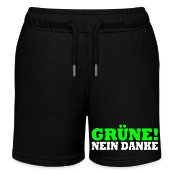 Grüne Nein Danke - Kinder Organic Joggingshorts Mini Bolter von Stanley/Stella - Schwarz - Vorne
