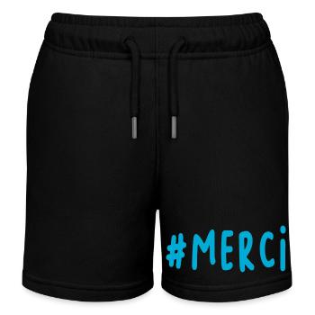 THANK YOU. THANKS. THANK YOU. ANNIVERSARY. BIRTH. - Kids Organic Sweat Shorts by Stanley/Stella - black - Front