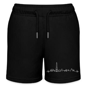 Herzschlag Paris Hauptstadt Denkmal Silhouette - Kinder Organic Joggingshorts Mini Bolter von Stanley/Stella - Schwarz - Vorne