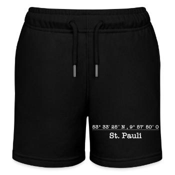 Koordinaten St Pauli - Kinder Organic Joggingshorts Mini Bolter von Stanley/Stella - Schwarz - Vorne