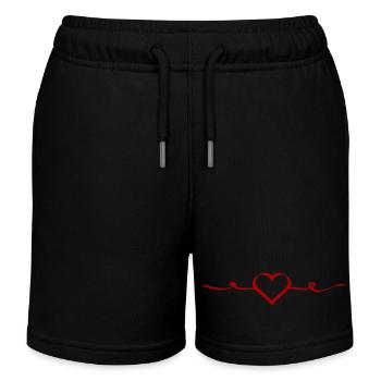 rotes Herz rot Herzen rot Herz - Kinder Organic Joggingshorts Mini Bolter von Stanley/Stella - Schwarz - Vorne