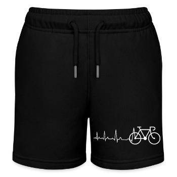 Herzschlag Rennrad - Kinder Organic Joggingshorts Mini Bolter von Stanley/Stella - Schwarz - Vorne