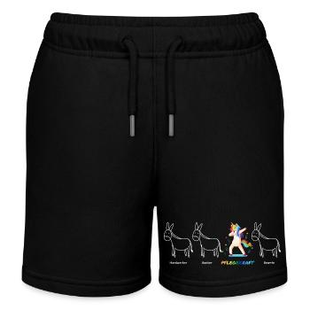 PFLEGEKRAFT Einhorn Beruf Besonders Einzigartig - Kinder Organic Joggingshorts Mini Bolter von Stanley/Stella - Schwarz - Vorne
