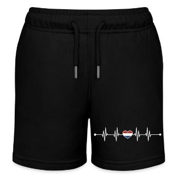 Heartbeat Niederlande Flagge - Kinder Organic Joggingshorts Mini Bolter von Stanley/Stella - Schwarz - Vorne