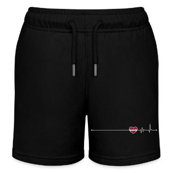 Heartbeat le drapeau de lettonie - Short de jogging enfant bio Stanley/Stella - noir - Devant