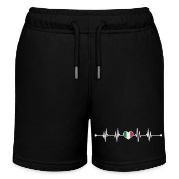 Drapeau italien Heartbeat Design - Short de jogging enfant bio Stanley/Stella - noir - Devant
