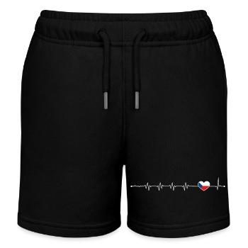 Heartbeat Flagge der Tschechischen Republik - Kinder Organic Joggingshorts Mini Bolter von Stanley/Stella - Schwarz - Vorne