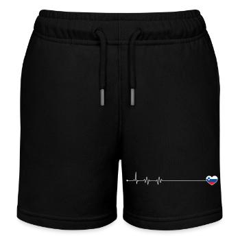 Heartbeat Slowenien Flagge - Kinder Organic Joggingshorts Mini Bolter von Stanley/Stella - Schwarz - Vorne