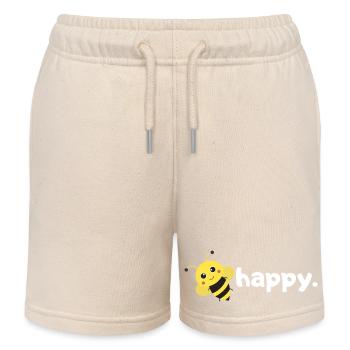 Biene glücklich. Sei glücklich. |lustiges Wortspiel-Bienendesign| - Kinder Organic Joggingshorts Mini Bolter von Stanley/Stella - Natur - Vorne