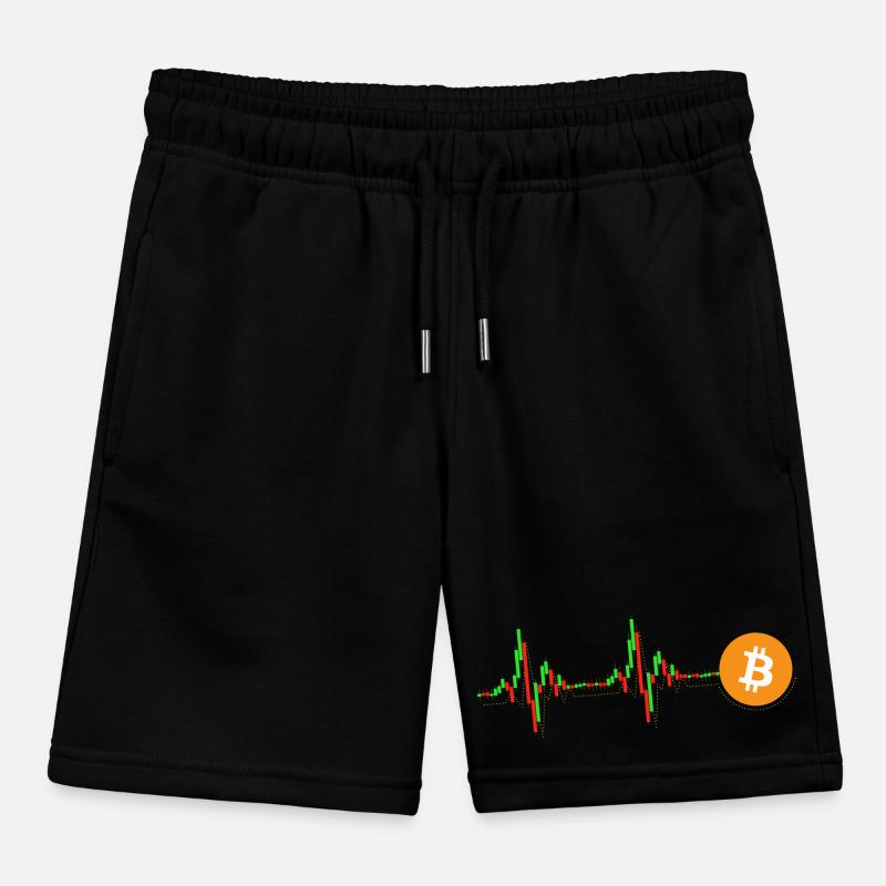 Bitcoin Chart Pattern Kids Organic Sweat Shorts by Stanley/Stella