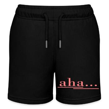 aha... so geht es! Spruch, Spaß, frisches Design - Kinder Organic Joggingshorts Mini Bolter von Stanley/Stella - Schwarz - Vorne