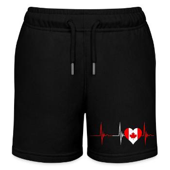 Kanada Herzschlag - Kinder Organic Joggingshorts Mini Bolter von Stanley/Stella - Schwarz - Vorne
