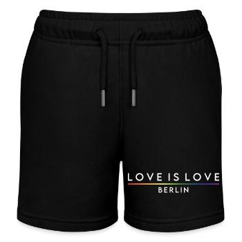 LOVE IS LOVE - Berlin - Kinder Organic Joggingshorts Mini Bolter von Stanley/Stella - Schwarz - Vorne