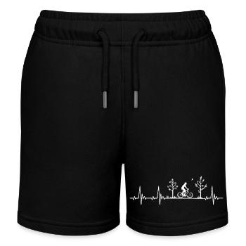 Radfahrer Herzschlag mit Fahrrad Natur Geschenk - Kinder Organic Joggingshorts Mini Bolter von Stanley/Stella - Schwarz - Vorne